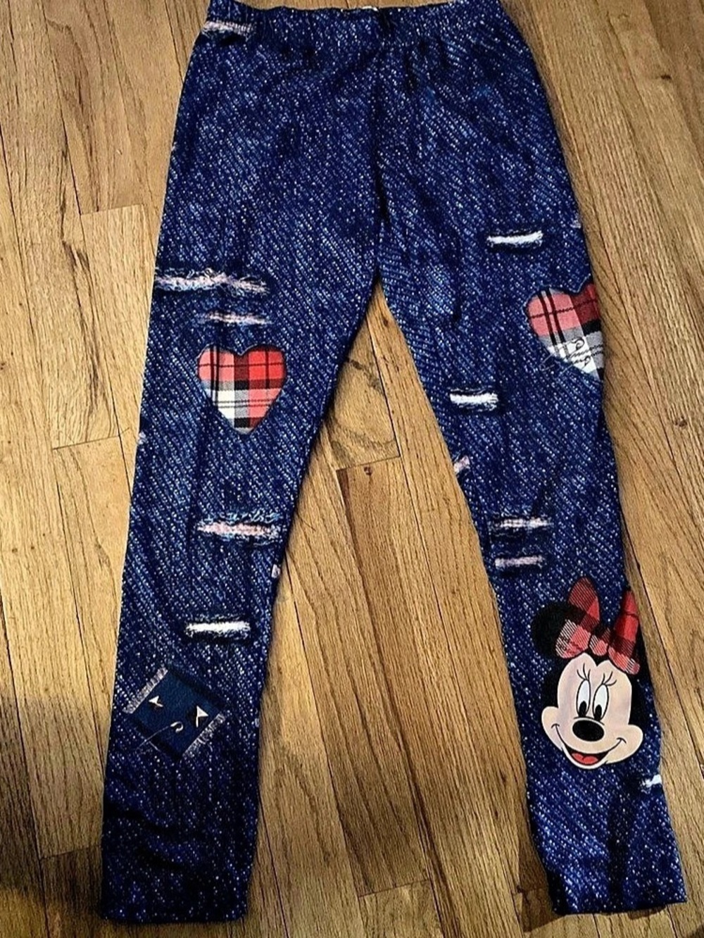 Disney Girls Blue & Red Graphic Leggings
